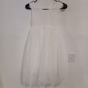 Elegant White Lace Kids Dress